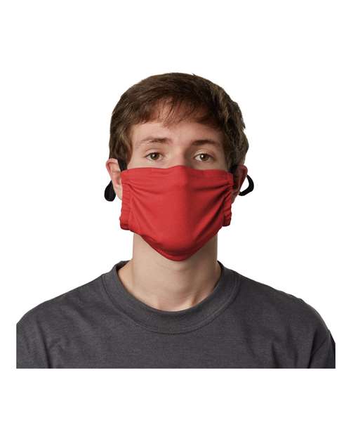 Hanes MKPKCR 2-Ply Cotton Pocket Face Mask - Deep Red - front