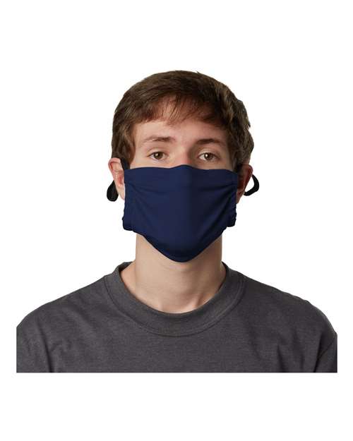 Hanes MKPKCR 2-Ply Cotton Pocket Face Mask - Navy - front