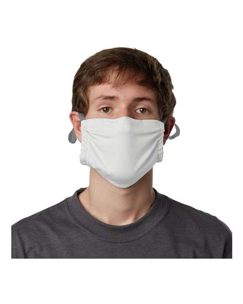 Hanes MKPKCR 2-Ply Cotton Pocket Face Mask - White - front