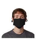 Hanes MKPKPR 2-Ply Polyester Pocket Face Mask - Black - front