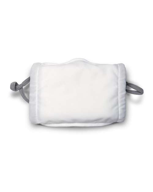 Hanes MKPKPR 2-Ply Polyester Pocket Face Mask - White - side