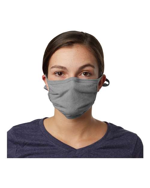 Hanes BMSKAR X-Temp 2-Ply Adjustable Face Mask - Concrete Grey - front