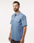 Dickies 2574 Men's Short Sleeve Work Shirt - Gulf Blue - model side