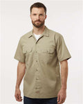 Dickies 2574 Men's Short Sleeve Work Shirt - Khaki - model front