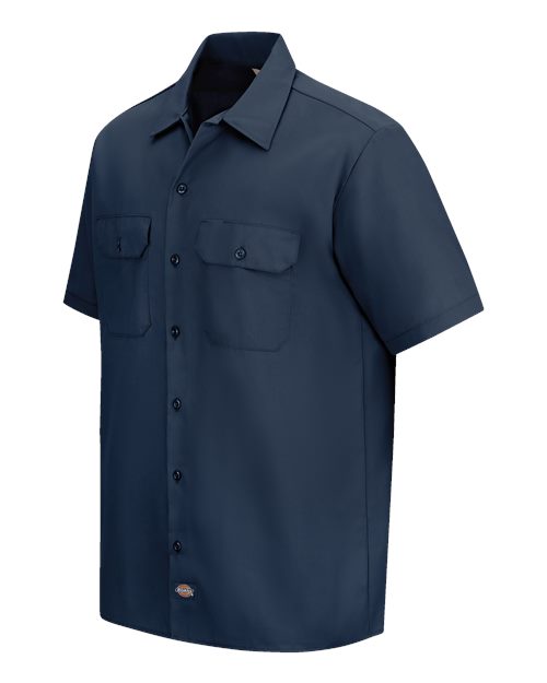Dickies 2574 Men's Short Sleeve Work Shirt - Navy - side