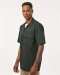 Dickies 2574 Men's Short Sleeve Work Shirt - Olive Green - model side