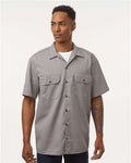Dickies 2574 Men's Short Sleeve Work Shirt - Silver Grey - model front
