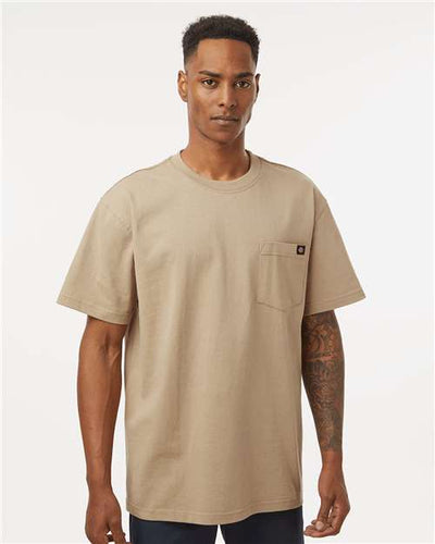 Dickies WS50-D Men's Traditional Heavyweight T-Shirt - Desert Sand - model front