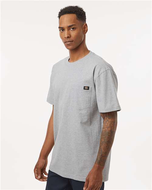 Dickies WS50-D Men's Traditional Heavyweight T-Shirt - Heather Grey - model side