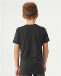 BELLA + CANVAS 3413Y Youth Triblend Tee - Solid Dark Grey Triblend - model back