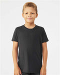 BELLA + CANVAS 3413Y Youth Triblend Tee - Solid Dark Grey Triblend - model front