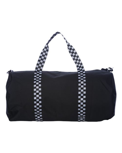 Independent Trading Co. INDDUFBAG 29L Day Tripper Duffel Bag - Black/ Checker Strap - back