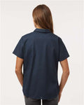 Dickies 5350 Women's Industrial Short Sleeve Work Shirt - Dark Navy - model back