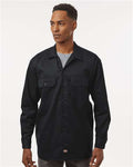 Dickies 5574 Men's Long Sleeve Work Shirt - Black - model front