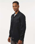 Dickies 5574 Men's Long Sleeve Work Shirt - Black - model side
