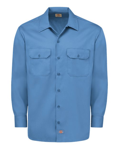 Dickies 5574 Men's Long Sleeve Work Shirt - Gulf Blue - front