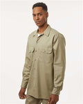 Dickies 5574 Men's Long Sleeve Work Shirt - Khaki - model side