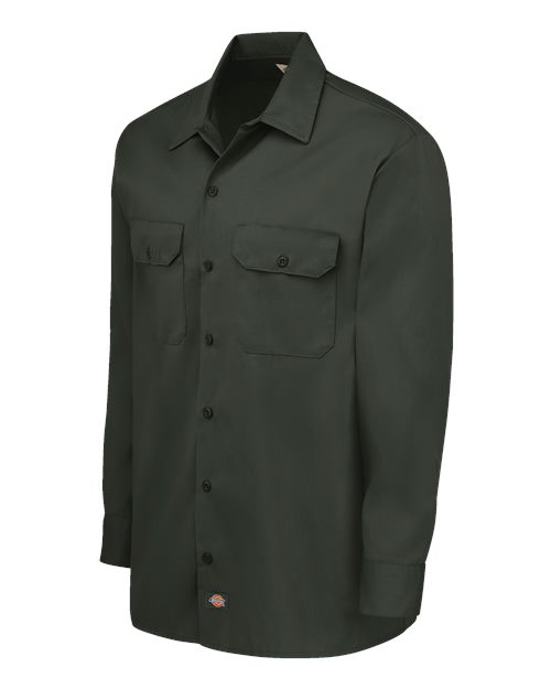 Dickies 5574 Men's Long Sleeve Work Shirt - Olive Green - side