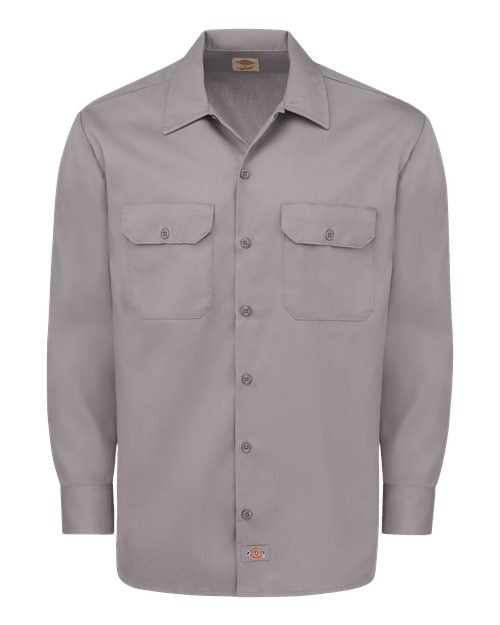 Dickies 5574 Men's Long Sleeve Work Shirt - Silver Grey - front