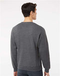 J America 8870 Triblend Fleece Crewneck Sweatshirt - Black Triblend - model back