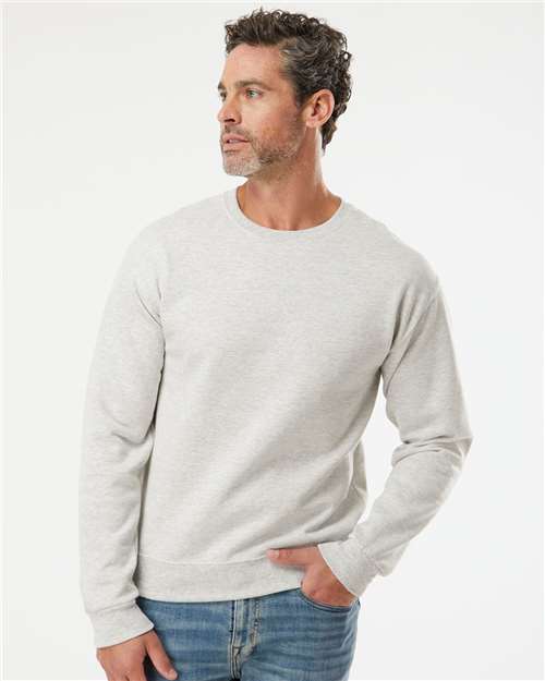 Jerzees 562MR NuBlend Crewneck Sweatshirt - Oatmeal Heather - model front