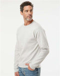 Jerzees 562MR NuBlend Crewneck Sweatshirt - Oatmeal Heather - model side