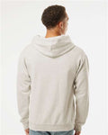 Jerzees 98CR Unisex Nublend Billboard Hooded Sweatshirt - Oatmeal Heather/ White - model back