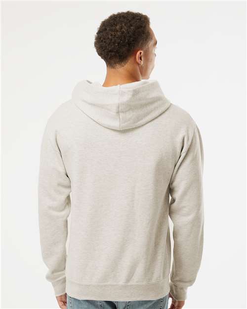 Jerzees 98CR Unisex Nublend Billboard Hooded Sweatshirt - Oatmeal Heather/ White - model back