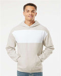 Jerzees 98CR Unisex Nublend Billboard Hooded Sweatshirt - Oatmeal Heather/ White - model front
