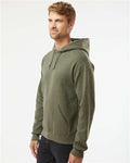 Jerzees 996MR Unisex NuBlend Hooded Sweatshirt - Military Green Heather - model side