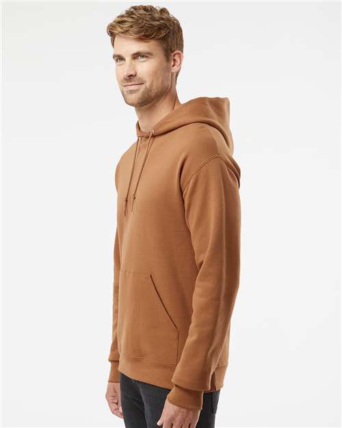 Jerzees 996MR Unisex NuBlend Hooded Sweatshirt - Golden Pecan - model side
