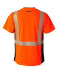 Kishigo 9114-9115 Unisex Premium Black Series Breathable Tape Class 2 T-Shirt - Fluorescent Red (9700) - back