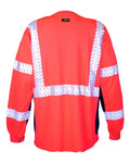 Kishigo 9134-9135 Unisex Premium Black Series Long Sleeve T-Shirt - Fluorescent Red (9710) - back