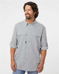 DRI DUCK 4441 Men's Crossroad Woven Shirt - Grey - model front