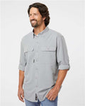 DRI DUCK 4441 Men's Crossroad Woven Shirt - Grey - model side