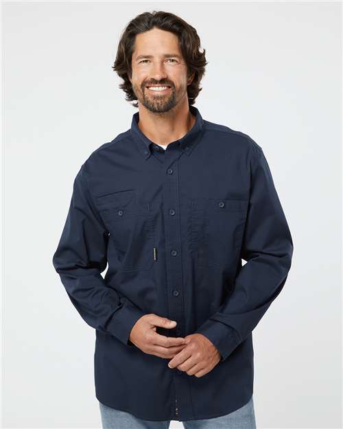 DRI DUCK 4450 Men's Craftsman Woven Shirt - Deep Blue - model front