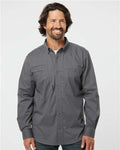 DRI DUCK 4450 Men's Craftsman Woven Shirt - Gunmetal - model front