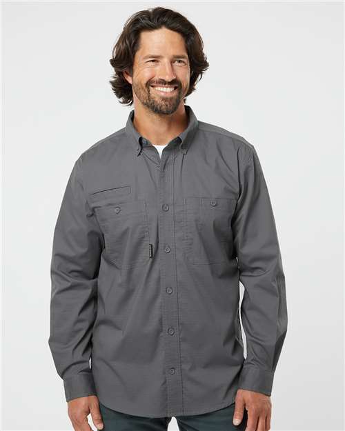DRI DUCK 4450 Men's Craftsman Woven Shirt - Gunmetal - model front