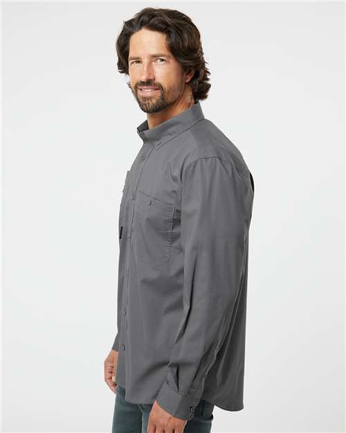DRI DUCK 4450 Men's Craftsman Woven Shirt - Gunmetal - model side