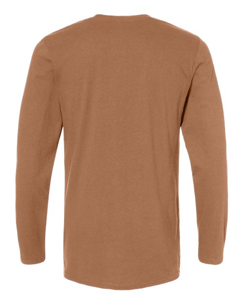 LAT 6918 Unisex Fine Jersey Long Sleeve Tee - Coyote Brown - back