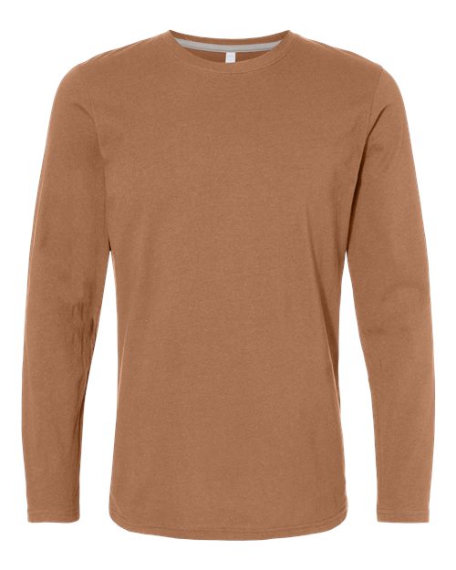 LAT 6918 Unisex Fine Jersey Long Sleeve Tee - Coyote Brown - front