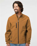 DRI DUCK 5350 Men's Motion Soft Shell Jacket - Saddle - model front