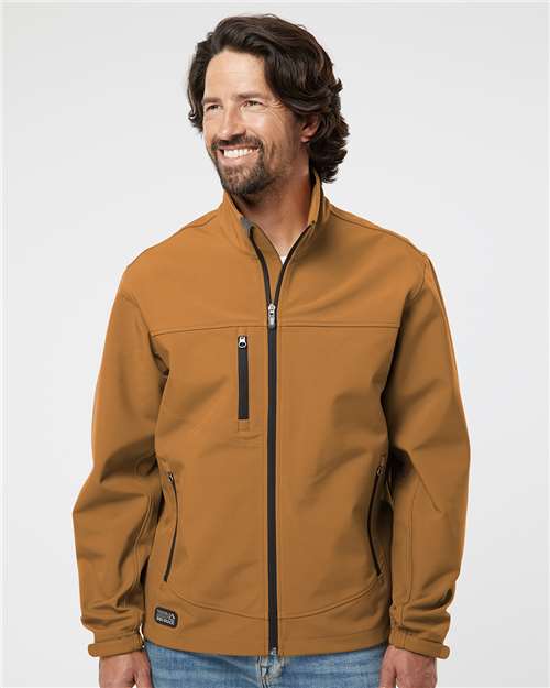 DRI DUCK 5350 Men's Motion Soft Shell Jacket - Saddle - model front