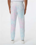 Independent Trading Co. PRM50PTTD Unisex Tie-Dyed Fleece Sweatpants - Tie Dye Cotton Candy - model back