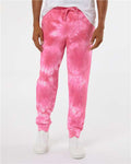Independent Trading Co. PRM50PTTD Unisex Tie-Dyed Fleece Sweatpants - Tie Dye Pink - model front