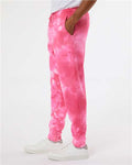 Independent Trading Co. PRM50PTTD Unisex Tie-Dyed Fleece Sweatpants - Tie Dye Pink - model side
