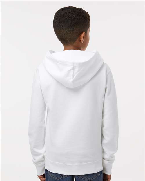 Independent Trading Co. SS4001Y Youth Midweight Hooded Sweatshirt - White - model back