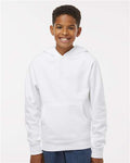 Independent Trading Co. SS4001Y Youth Midweight Hooded Sweatshirt - White - model front
