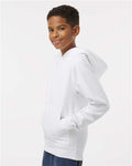 Independent Trading Co. SS4001Y Youth Midweight Hooded Sweatshirt - White - model side