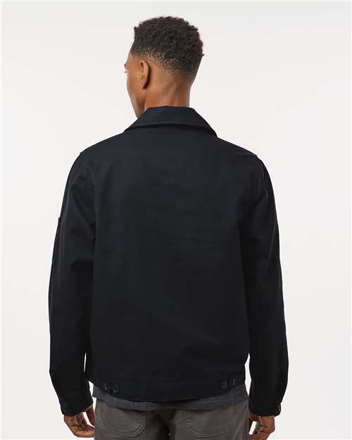 Dickies JT78 Men's Unlined Industrial Eisenhower Jacket - Black - model back